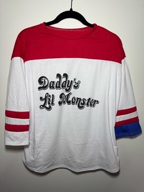 NWOT Daddy’s Lil Monster Athletic 3/4 Sleeve Costume Movie T Shirt Size XXL